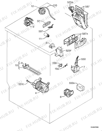 Взрыв-схема стиральной машины Electrolux EWF1084 - Схема узла Electrical equipment 268